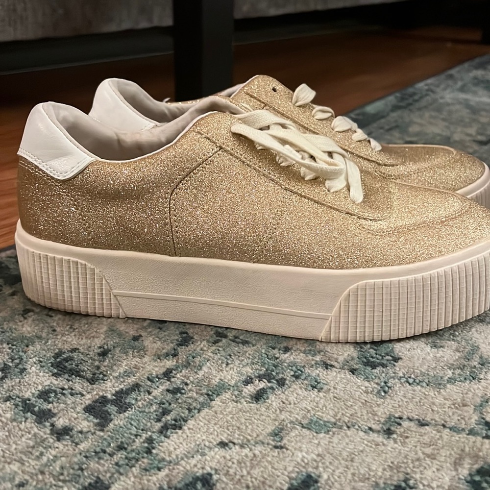 Gold platform sneakers